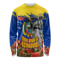 Ecuador Independence Day August 10 Long Sleeve Shirt Patriotic Heritage Virgin Statue And Soldier