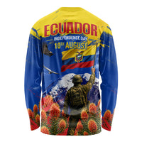 Ecuador Independence Day August 10 Long Sleeve Shirt Patriotic Heritage Virgin Statue And Soldier