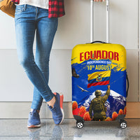 Ecuador Independence Day August 10 Luggage Cover Patriotic Heritage Virgin Statue And Soldier