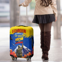 Ecuador Independence Day August 10 Luggage Cover Patriotic Heritage Virgin Statue And Soldier