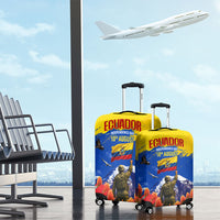 Ecuador Independence Day August 10 Luggage Cover Patriotic Heritage Virgin Statue And Soldier