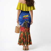Ecuador Independence Day August 10 Mermaid Dress Patriotic Heritage Virgin Statue And Soldier