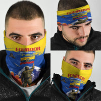 Ecuador Independence Day August 10 Neck Gaiter Patriotic Heritage Virgin Statue And Soldier