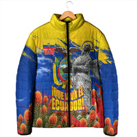 Ecuador Independence Day August 10 Padded Jacket Patriotic Heritage Virgin Statue And Soldier
