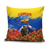Ecuador Independence Day August 10 Pillow Cover Patriotic Heritage Virgin Statue And Soldier