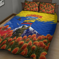 Ecuador Independence Day August 10 Quilt Bed Set Patriotic Heritage Virgin Statue And Soldier