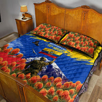 Ecuador Independence Day August 10 Quilt Bed Set Patriotic Heritage Virgin Statue And Soldier