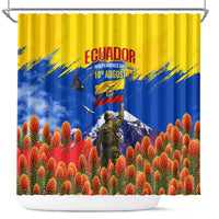 Ecuador Independence Day August 10 Shower Curtain Patriotic Heritage Virgin Statue And Soldier