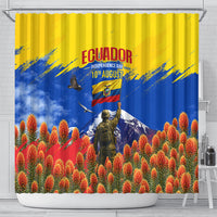 Ecuador Independence Day August 10 Shower Curtain Patriotic Heritage Virgin Statue And Soldier