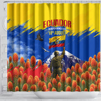 Ecuador Independence Day August 10 Shower Curtain Patriotic Heritage Virgin Statue And Soldier