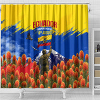 Ecuador Independence Day August 10 Shower Curtain Patriotic Heritage Virgin Statue And Soldier