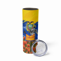 Ecuador Independence Day August 10 Skinny Tumbler Patriotic Heritage Virgin Statue And Soldier