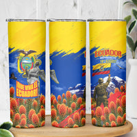 Ecuador Independence Day August 10 Skinny Tumbler Patriotic Heritage Virgin Statue And Soldier