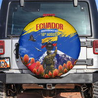 Ecuador Independence Day August 10 Spare Tire Cover Patriotic Heritage Virgin Statue And Soldier