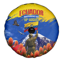 Ecuador Independence Day August 10 Spare Tire Cover Patriotic Heritage Virgin Statue And Soldier