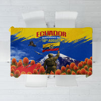 Ecuador Independence Day August 10 Tablecloth Patriotic Heritage Virgin Statue And Soldier