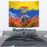 Ecuador Independence Day August 10 Tapestry Patriotic Heritage Virgin Statue And Soldier