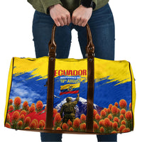 Ecuador Independence Day August 10 Travel Bag Patriotic Heritage Virgin Statue And Soldier