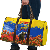 Ecuador Independence Day August 10 Travel Bag Patriotic Heritage Virgin Statue And Soldier