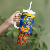 Ecuador Independence Day August 10 Tumbler With Handle Patriotic Heritage Virgin Statue And Soldier