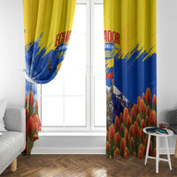 Ecuador Independence Day August 10 Window Curtain Patriotic Heritage Virgin Statue And Soldier