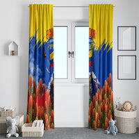 Ecuador Independence Day August 10 Window Curtain Patriotic Heritage Virgin Statue And Soldier