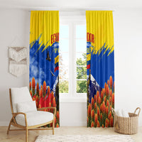 Ecuador Independence Day August 10 Window Curtain Patriotic Heritage Virgin Statue And Soldier