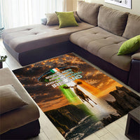 Ireland UFO Area Rug Irish Landscape Answer The Call