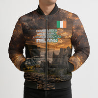 Ireland UFO Bomber Puffer Jacket Irish Landscape Answer The Call