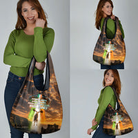 Ireland UFO Grocery Bag Irish Landscape Answer The Call