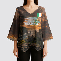 Ireland UFO Kimono Sleeve Blouse Irish Landscape Answer The Call