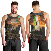 Ireland UFO Men Tank Top Irish Landscape Answer The Call