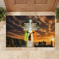 Ireland UFO Rubber Doormat Irish Landscape Answer The Call