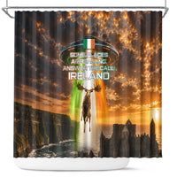 Ireland UFO Shower Curtain Irish Landscape Answer The Call