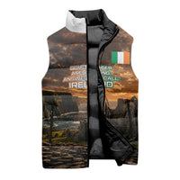 Ireland UFO Sleeveless Puffer Jacket Irish Landscape Answer The Call