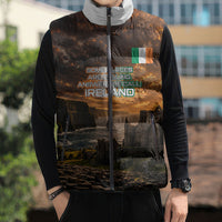 Ireland UFO Sleeveless Puffer Jacket Irish Landscape Answer The Call