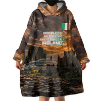 Ireland UFO Wearable Blanket Hoodie Irish Landscape Answer The Call