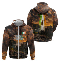 Ireland UFO Zip Hoodie Irish Landscape Answer The Call