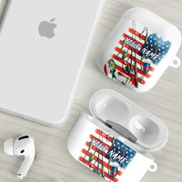 American Flag Fishing AirPods Case with Fishing Rods and Lures Watercolor Style Design - Wonder Print Shop