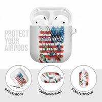 American Flag Fishing AirPods Case with Fishing Rods and Lures Watercolor Style Design - Wonder Print Shop