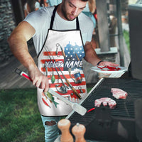 American Flag Fishing Apron with Fishing Rods and Lures Watercolor Style Design - Wonder Print Shop