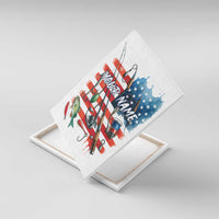 American Flag Fishing Canvas Wall Art with Fishing Rods and Lures Watercolor Style Design - Wonder Print Shop