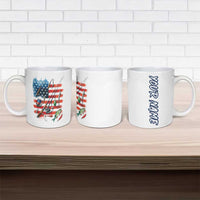 American Flag Fishing Ceramic Mug with Fishing Rods and Lures Watercolor Style Design - Wonder Print Shop