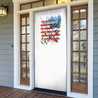 American Flag Fishing Door Cover with Fishing Rods and Lures Watercolor Style Design - Wonder Print Shop