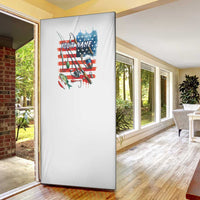 American Flag Fishing Door Cover with Fishing Rods and Lures Watercolor Style Design - Wonder Print Shop