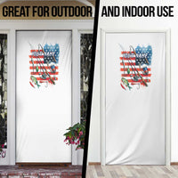 American Flag Fishing Door Cover with Fishing Rods and Lures Watercolor Style Design - Wonder Print Shop