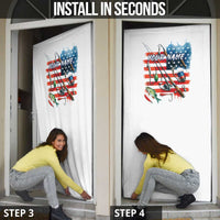 American Flag Fishing Door Cover with Fishing Rods and Lures Watercolor Style Design - Wonder Print Shop