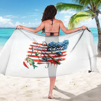American Flag Fishing Sarong with Fishing Rods and Lures Watercolor Style Design - Wonder Print Shop