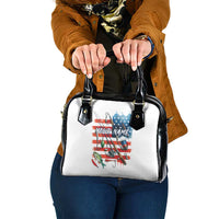American Flag Fishing Shoulder Handbag with Fishing Rods and Lures Watercolor Style Design - Wonder Print Shop