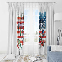 American Flag Fishing Window Curtain with Fishing Rods and Lures Watercolor Style Design - Wonder Print Shop
